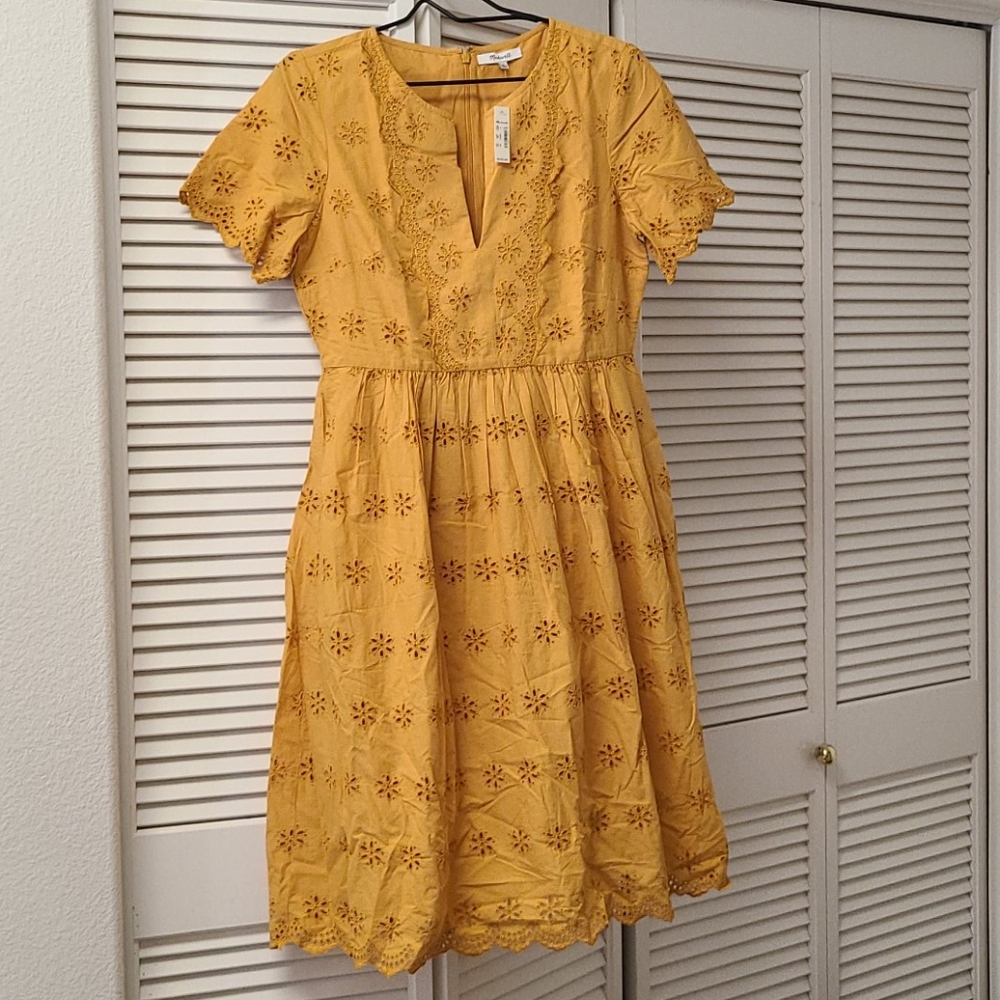 Madewell scalloped eyelet midi dress